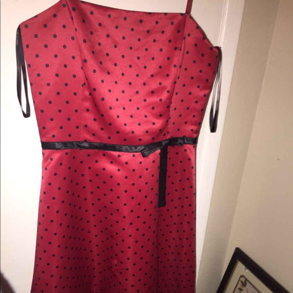 Red and Black Polka Dot Dress